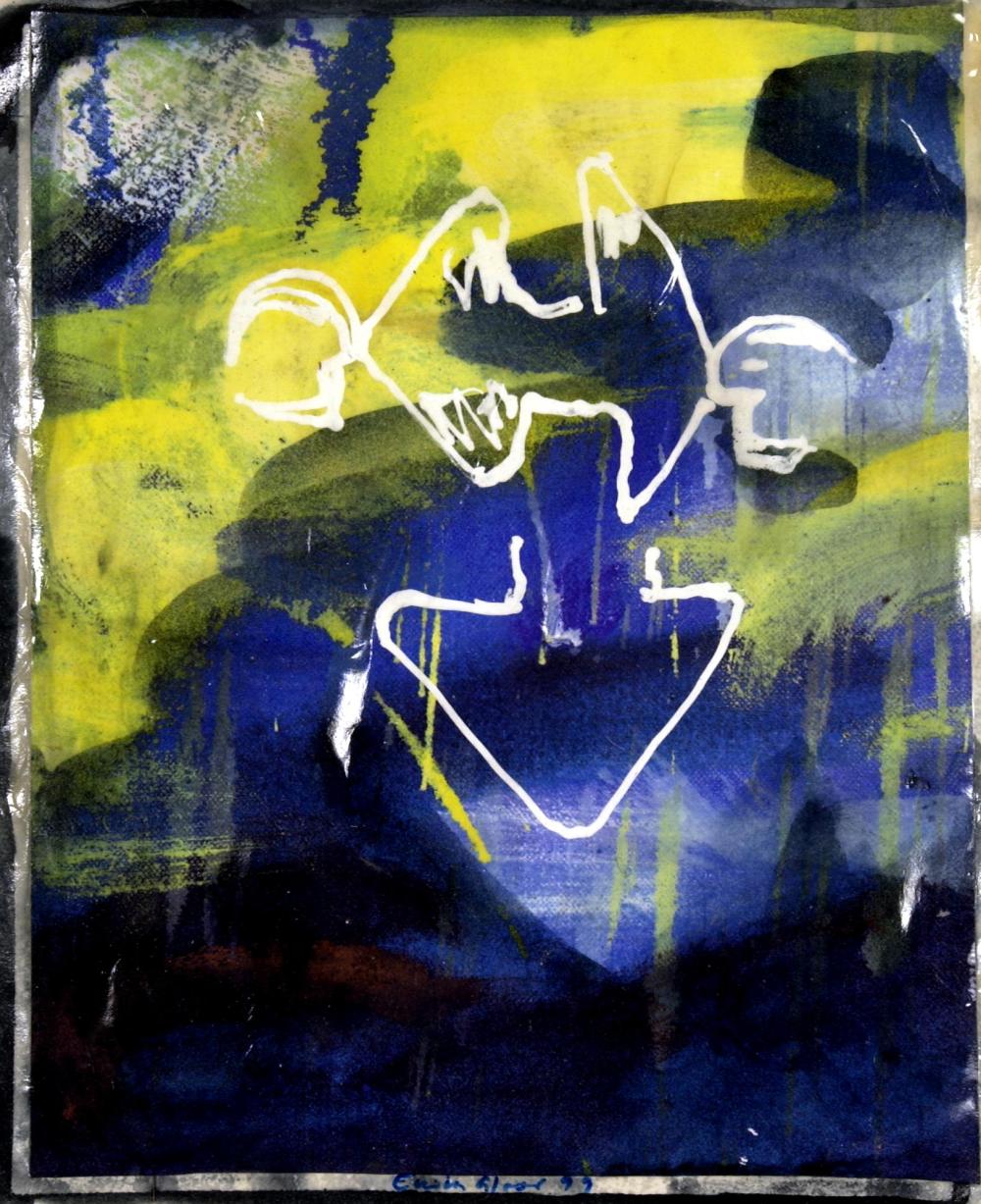 Erwin Gloor, Rheinfall, 1998, Gouache auf Papier, versiegelt, 32x26cm