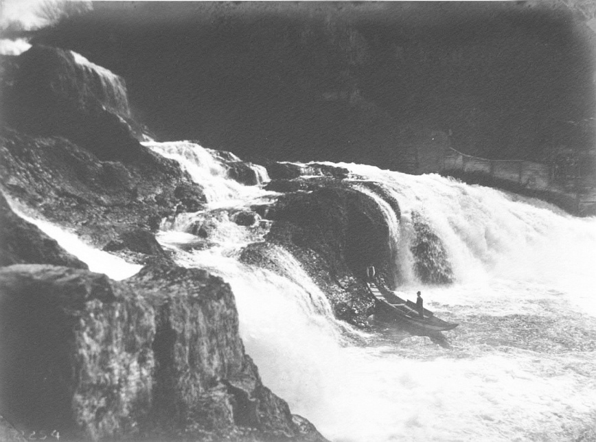 Rheinfall, 1921, Rheinfall bei Niederwasser, Foto: C. Koch, Schaffhausen