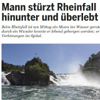 thumbnail Man falls down the rheinfalls