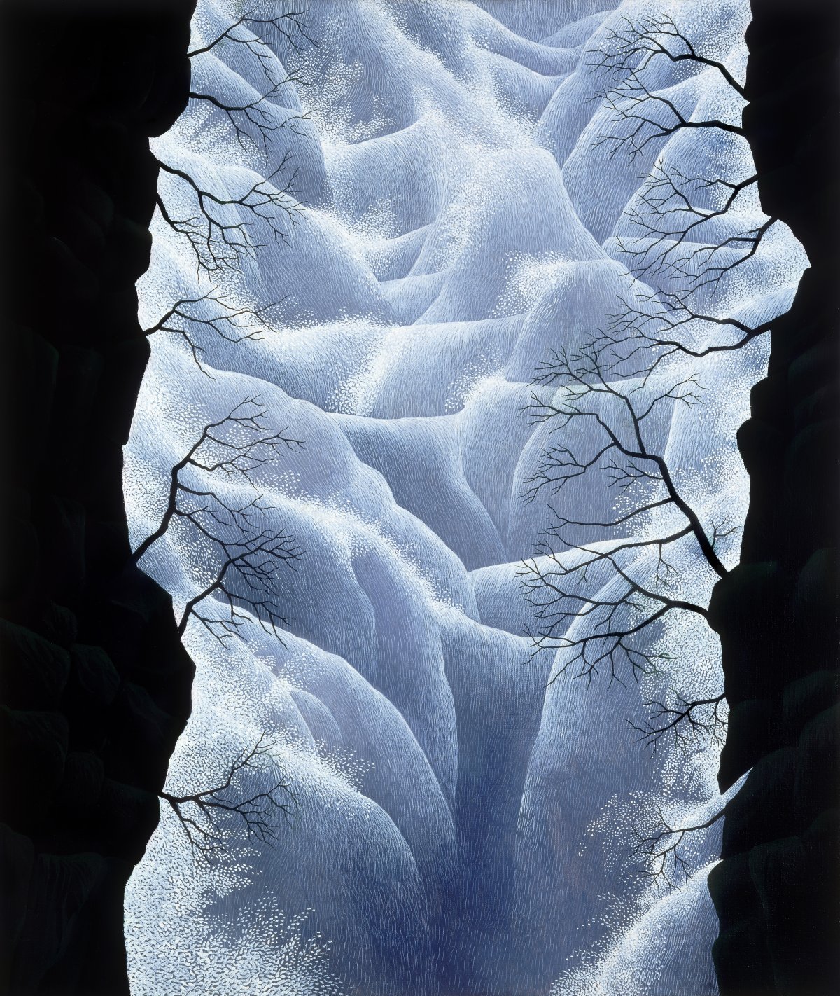 Bruno Epple, Wasserfallpracht, 60x50 cm, 2000, Öl auf Leinwand