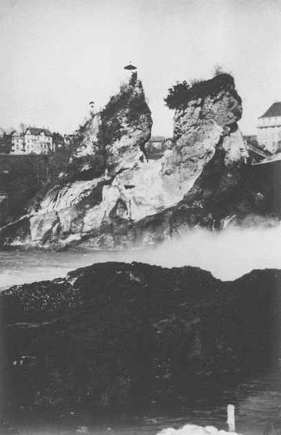 Rheinfall, 1921, Rheinfall bei Niederwasser, Foto: C. Koch, Schaffhausen